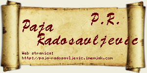 Paja Radosavljević vizit kartica